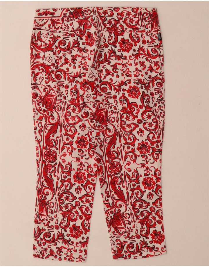MOSCHINO Lige Capri-bukser til kvinder UK 12 Medium W28 L21 Red Paisley