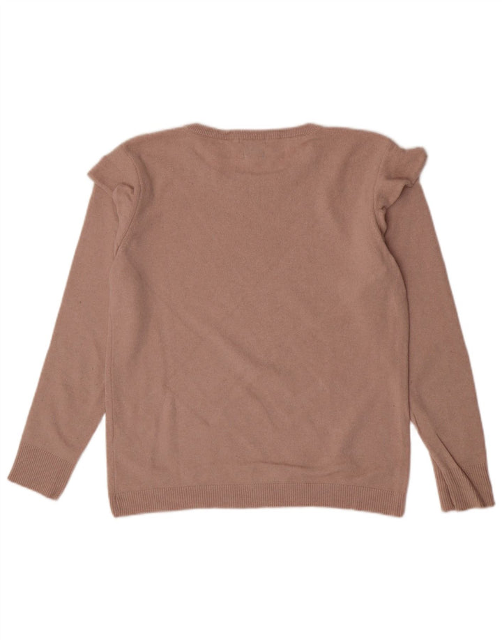 Massimo Dutti Dame Boat Neck Jumper Sweater UK 10 Small Beige Polyamid