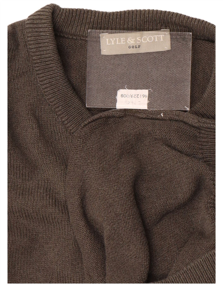 Lyle & Scott Herre golftrøje med rund hals, stor grå