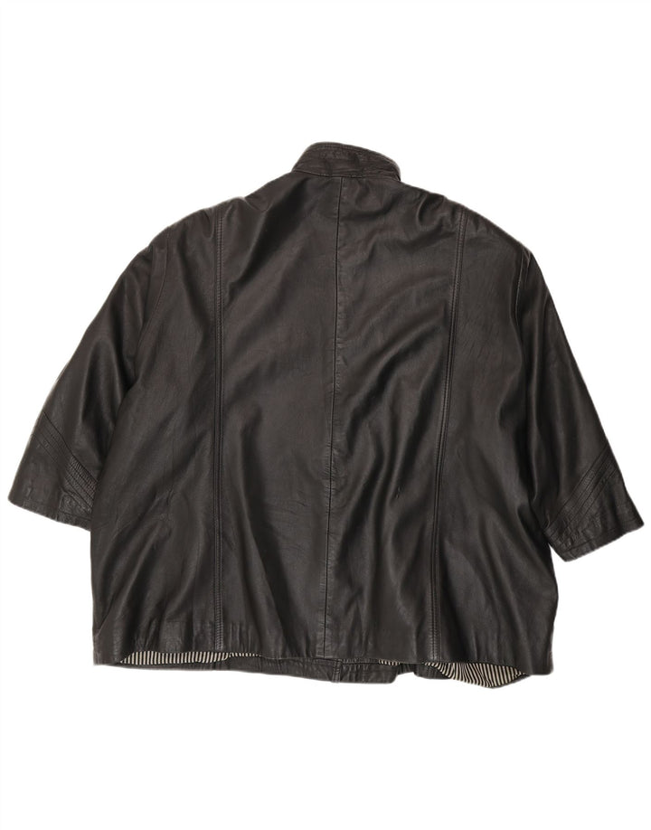 Max Moser Dame Læderjakke EU 56 6XL Sort Læder