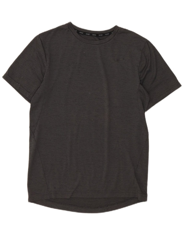 Nike Boys Dri Fit T-Shirt Top 13-14 Years XL Grey Flecked Polyester