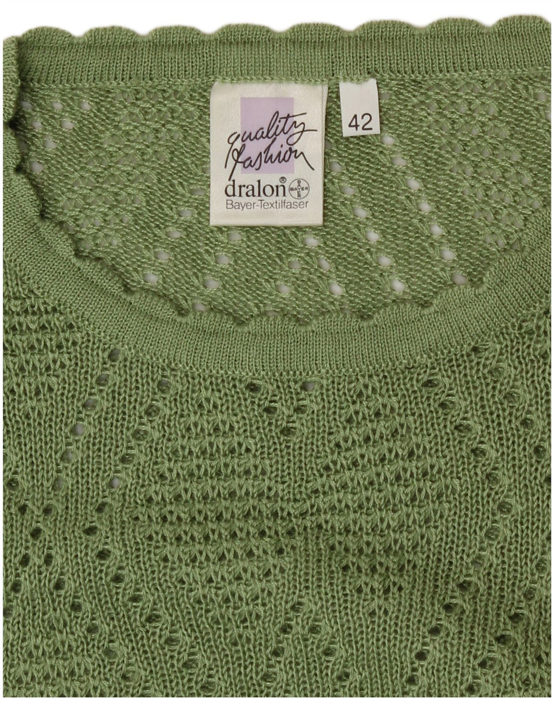 Bayer Dame sweater med rund hals EU 42 Stor grøn akryl