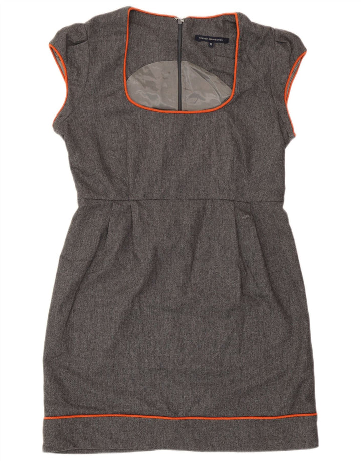French Connection Womens Sheath Dress UK 12 Medium Grey Polyester