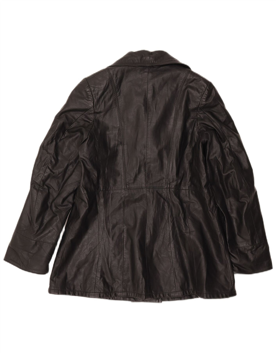 Vintage dobbeltradet læderjakke til kvinder IT 46 Large Black