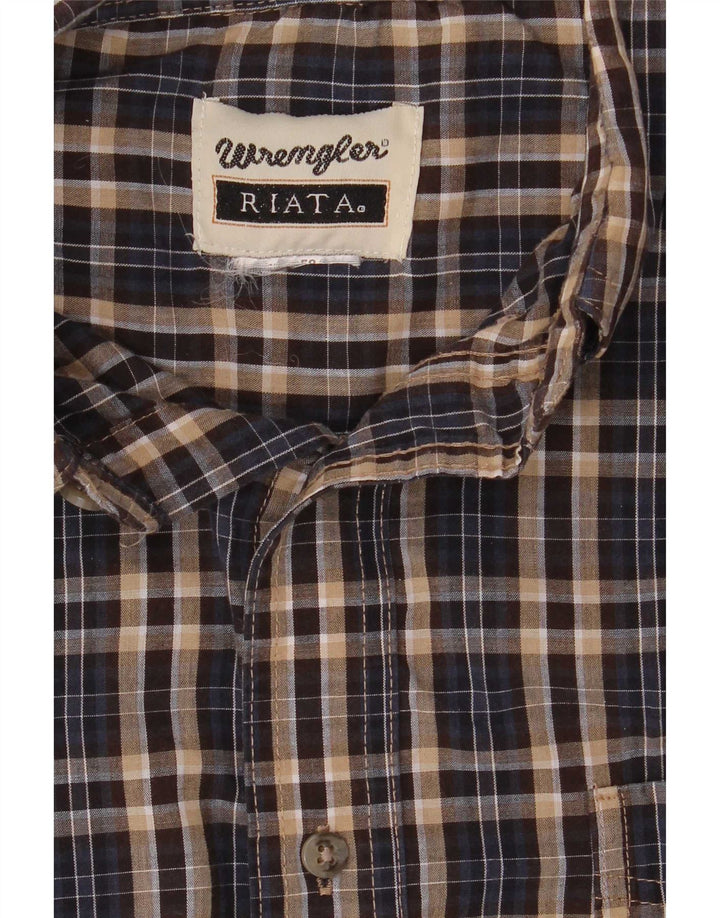 Wrangler herre Riata flannelskjorte stor brun ternet