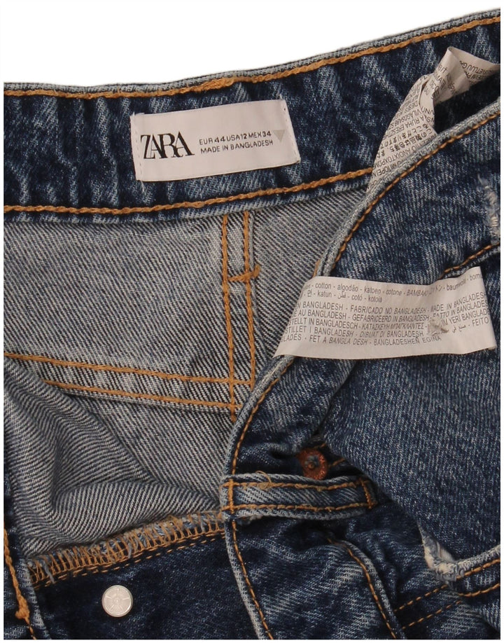 Zara Dame Denim Shorts EU 44 XL W34 Blå Bomuld