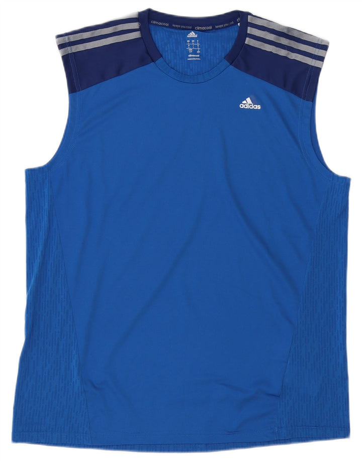 ADIDAS Herre Climacool Vest Top Stor Blå Colourblock Polyester