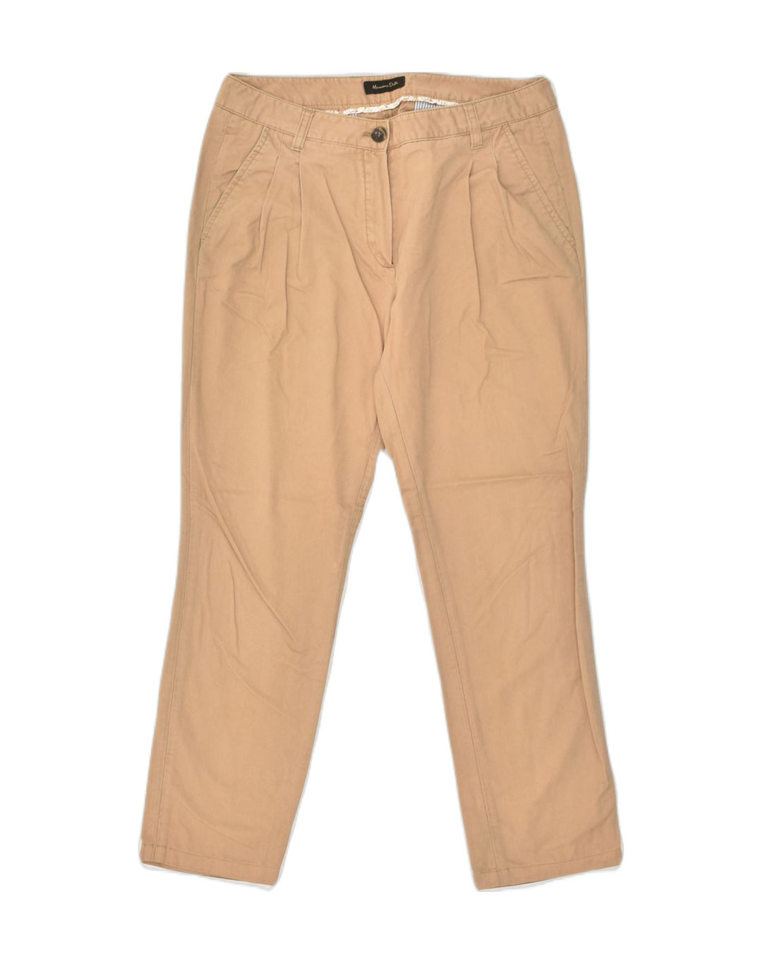 MASSIMO DUTTI Womens Slim Chino Trousers EU 36 Small W26 L28 Beige Cotton | Vintage Massimo Dutti | Thrift | Second-Hand Massimo Dutti | Used Clothing | Messina Hembry 