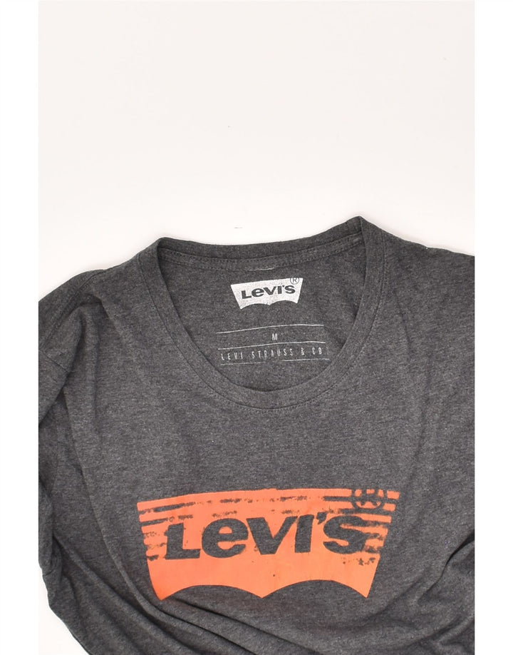 LEVI'S Womens Graphic T-Shirt Top UK 14 Medium Grey | Vintage Levi's | Thrift | Second-Hand Levi's | Used Clothing | Messina Hembry 