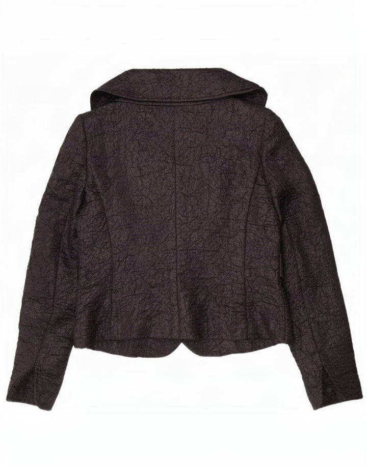 Max Mara Dame Crop Open Blazer Jacket UK 12 Medium Sort Polyester