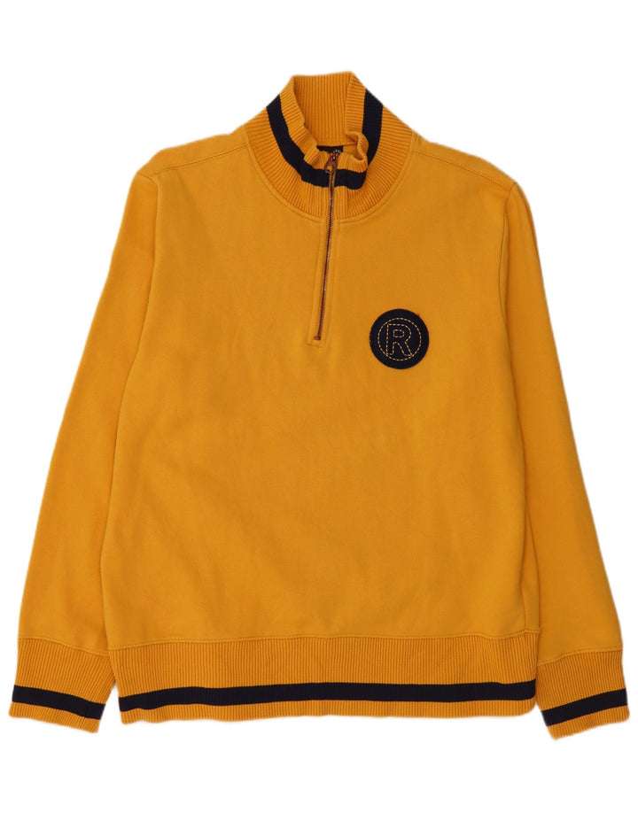 Lee Herre Grafisk Zip Neck Sweatshirt Jumper 2XL Gul Bomuld