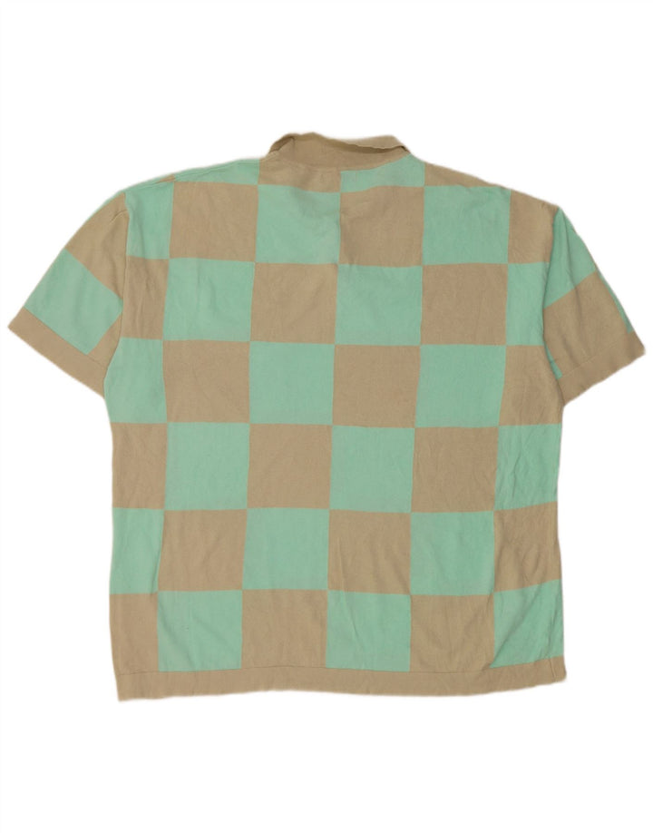 Zara Herre Polo Shirt Stor Beige Geometrisk