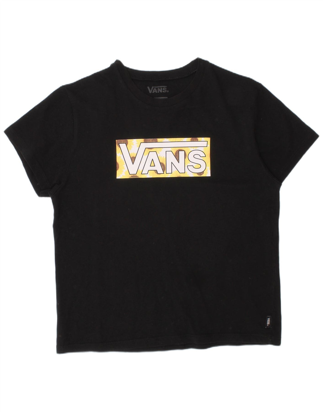 VANS Drenge Grafisk T-Shirt Top 15-16 år XL Sort Bomuld