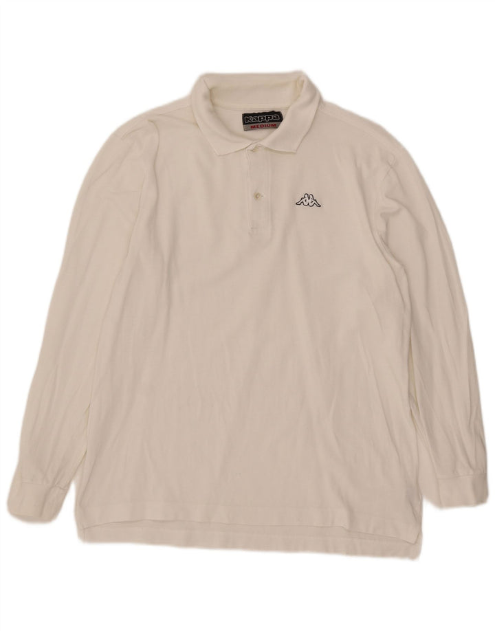 Kappa Langærmet Polo Shirt til mænd Medium hvid bomuld