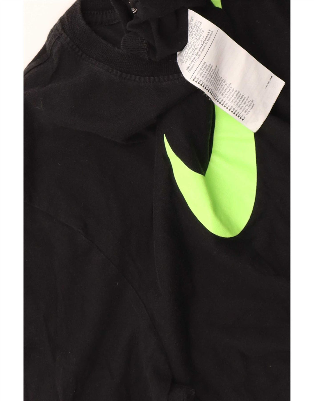 Nike Herre Athletic Fit Grafisk Top Langærmet Medium Sort Bomuld