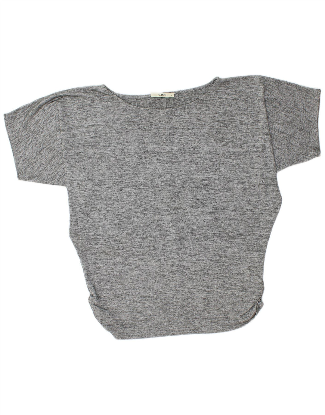 Oasis Dame Oversized T-Shirt Top UK 10 Small Grå Flecked Polyester