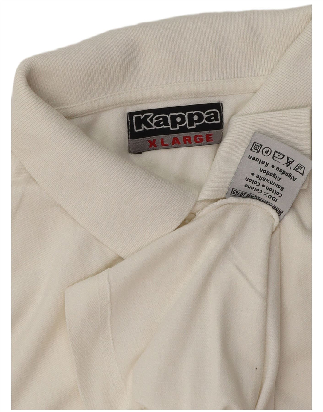 Kappa herre poloshirt XL hvid bomuld