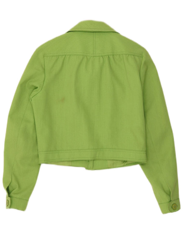Gil Bret Womens Crop Bomber Jacket UK 14 Large Green Polyester