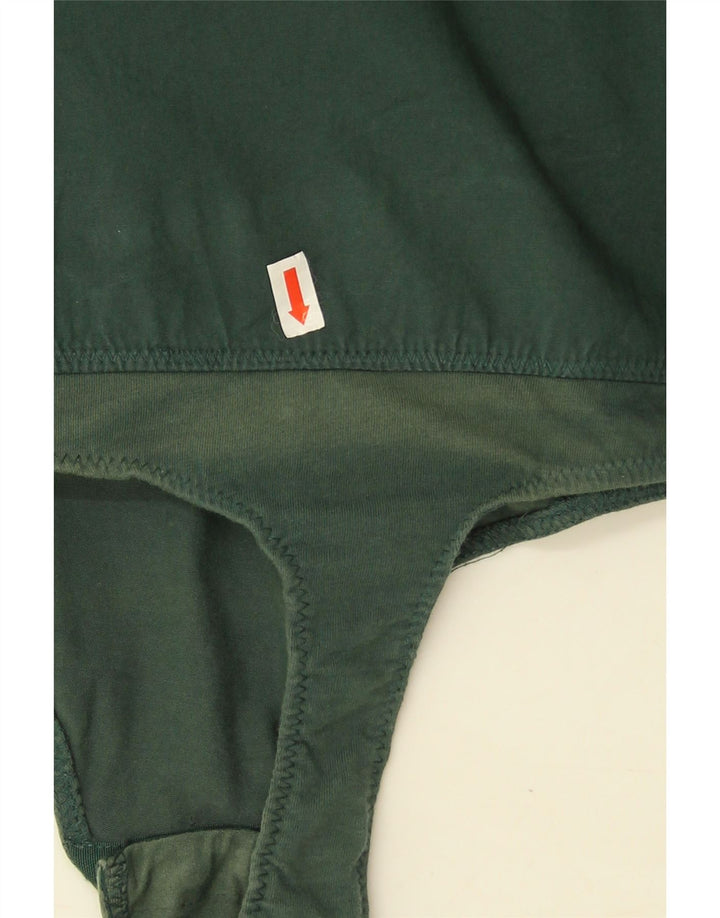 Benetton Womens Flæse Front Bodysuit UK 16 Large Green Bomuld