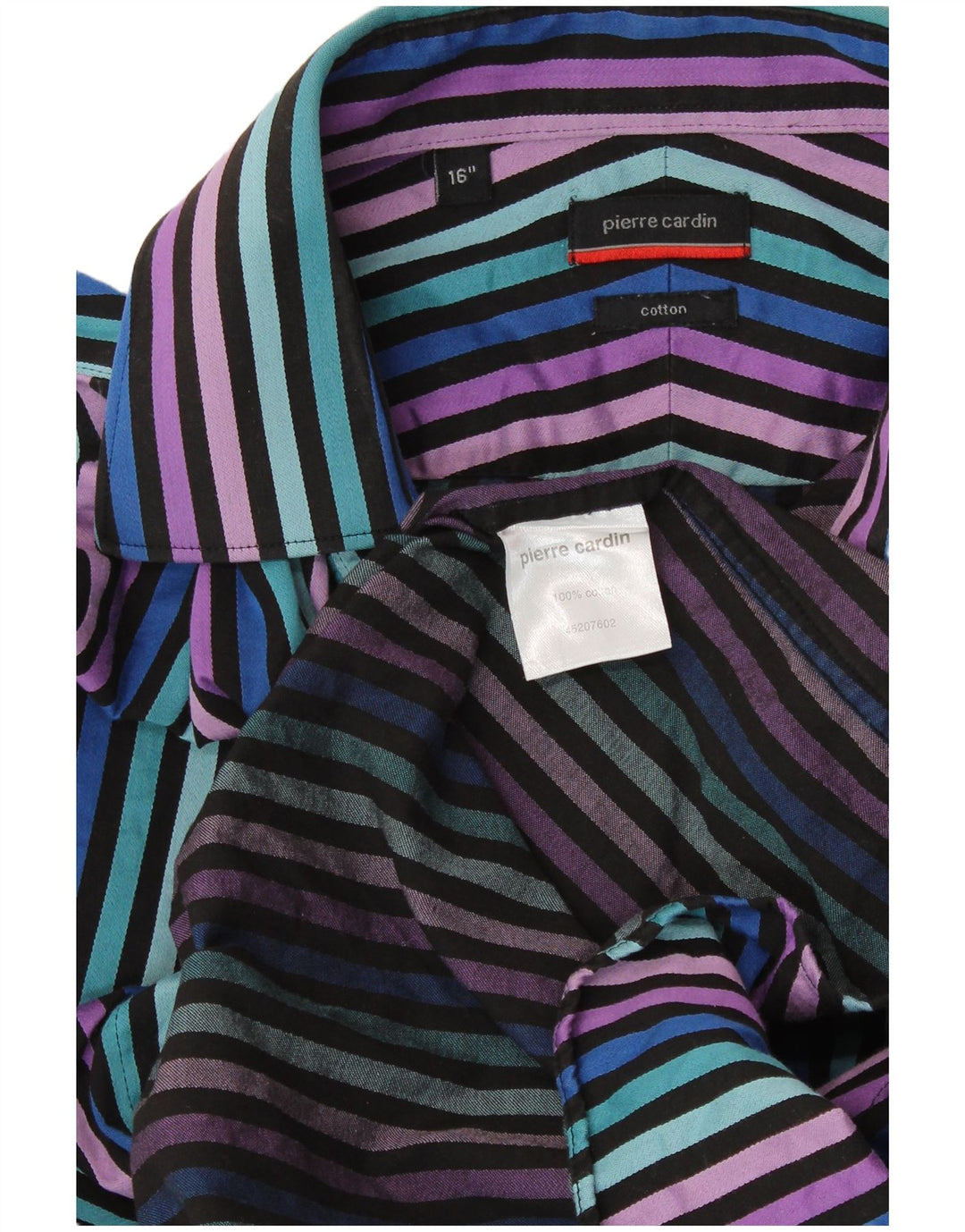 PIERRE CARDIN Herreskjorte str. 16 Stor flerfarvet stribet bomuld
