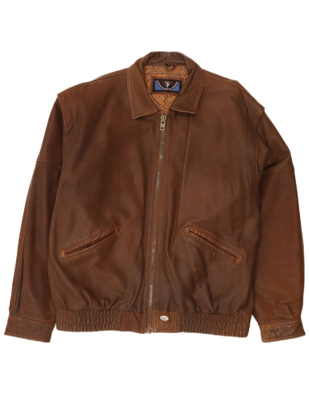 Herrford Herre Bomber Læderjakke EU 54 2XL Brun Læder