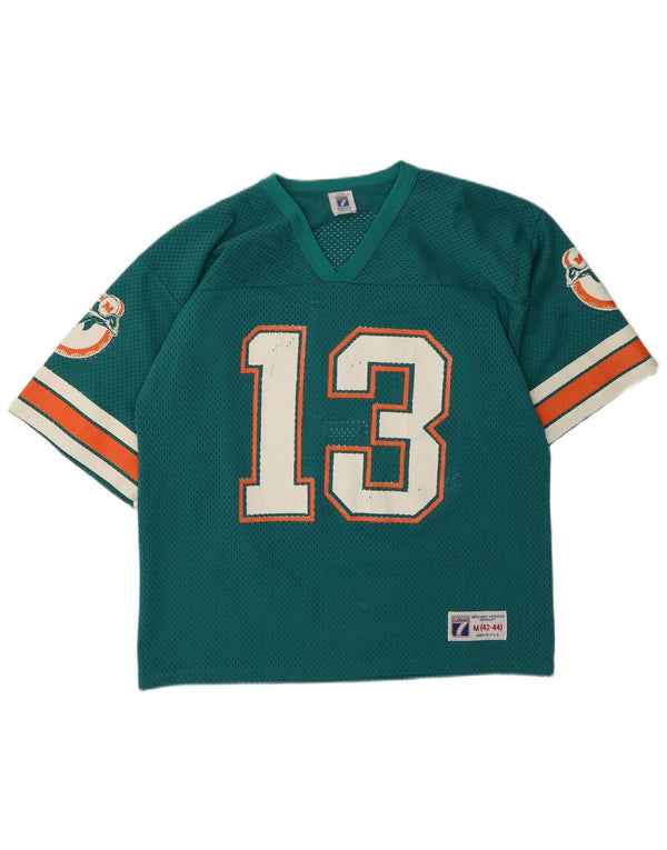 Logo 7 Herre Dan Marino Dolphins 1990 Grafisk Jersey Top Medium Green Sports