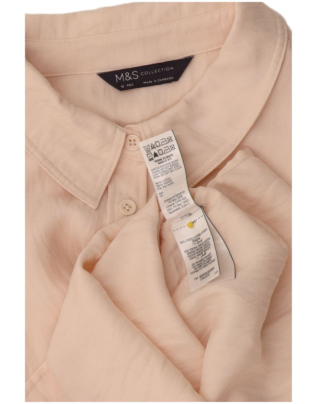 Marks & Spencer Dameskjorte UK 16 Large Pink Lyocell