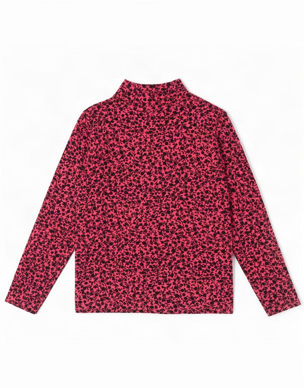 Marks & Spencer Dametop Langærmet UK 14 Medium Pink Blomsterbomuld