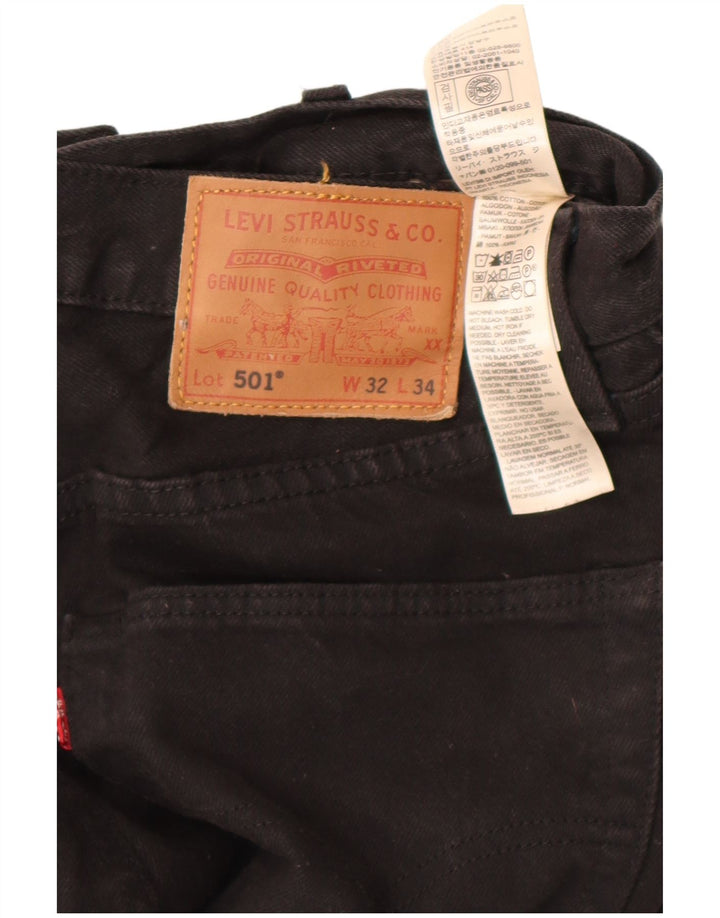 Levi's Herre 501 lige jeans W32 L34 sort bomuld