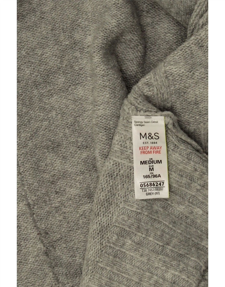 Marks & Spencer Dame Longline Cardigan Sweater UK 14 Medium Grey