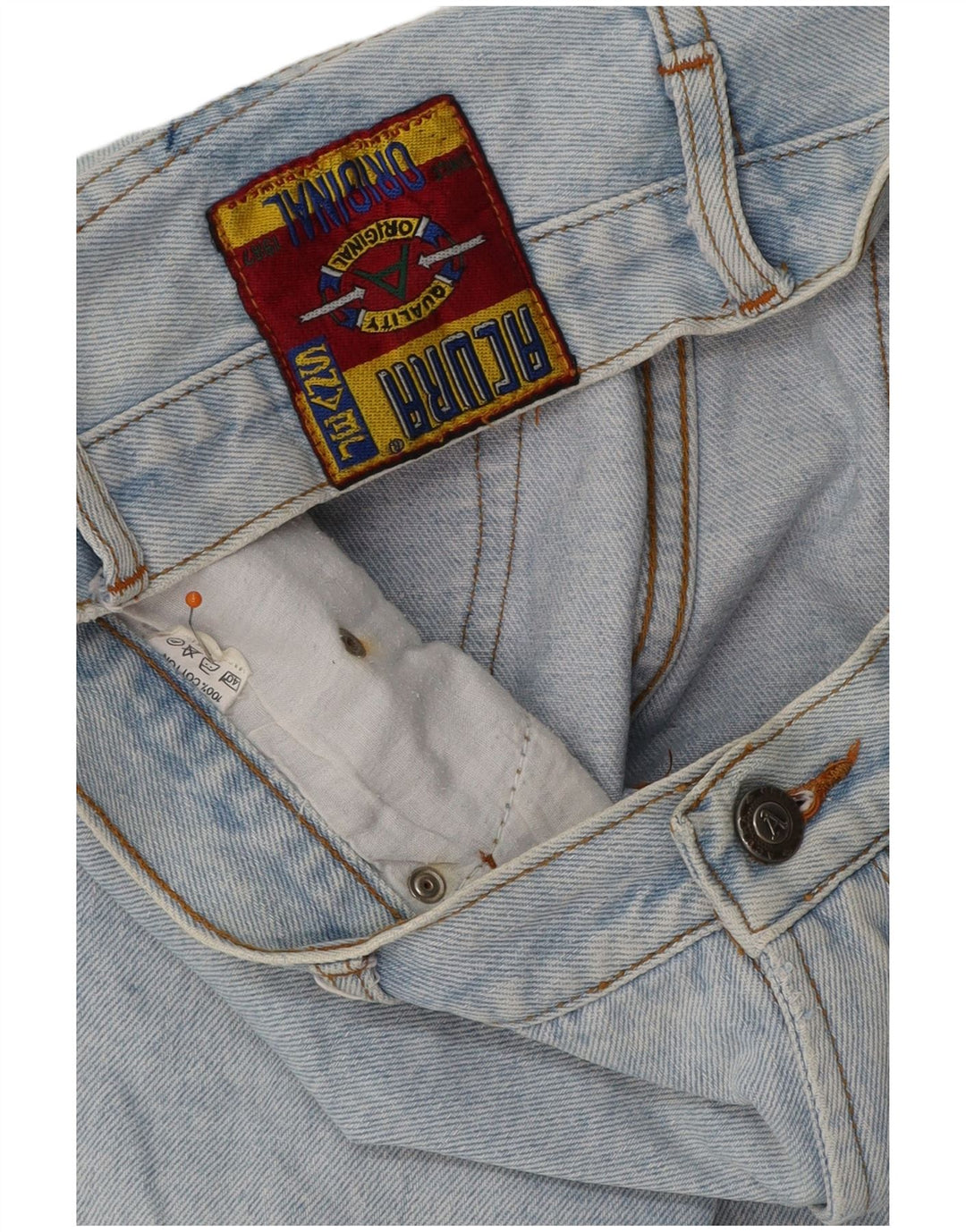 VINTAGE denimshorts til kvinder W29 Mellemblå bomuld