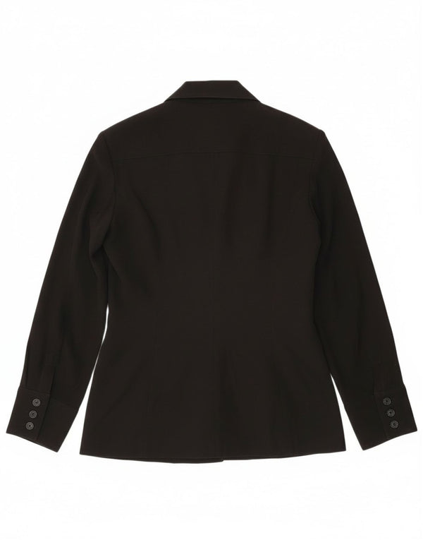 Vintage dame 6-knaps blazerjakke UK 14 Stor sort polyester