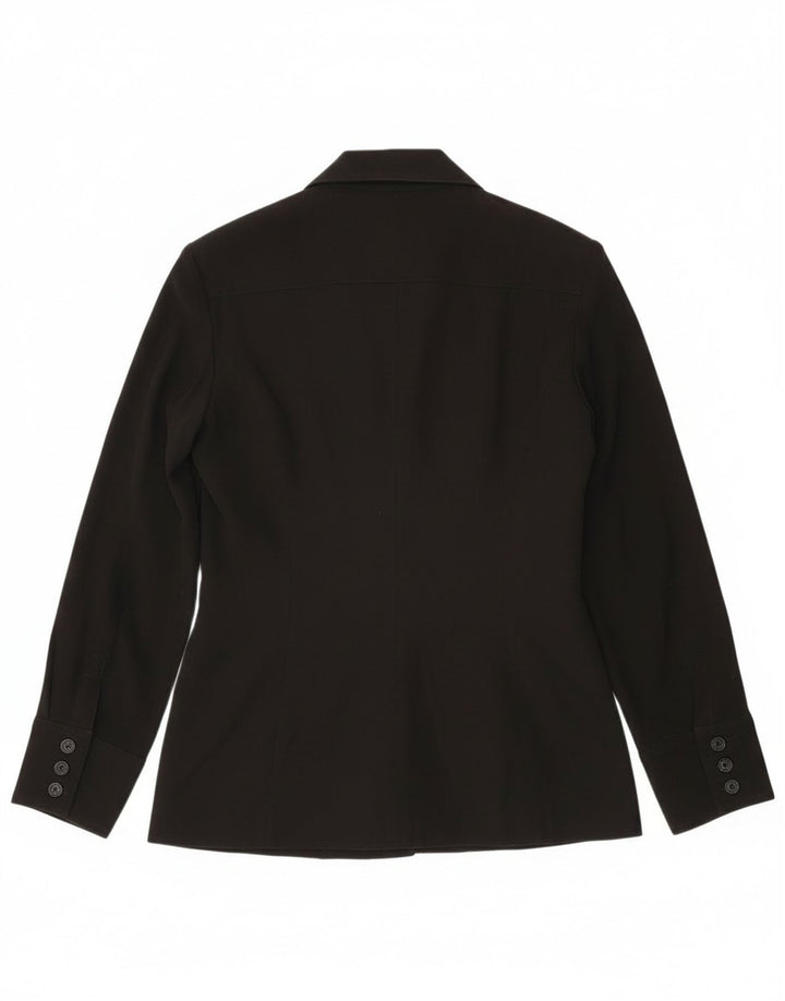 Vintage dame 6-knaps blazerjakke UK 14 Stor sort polyester