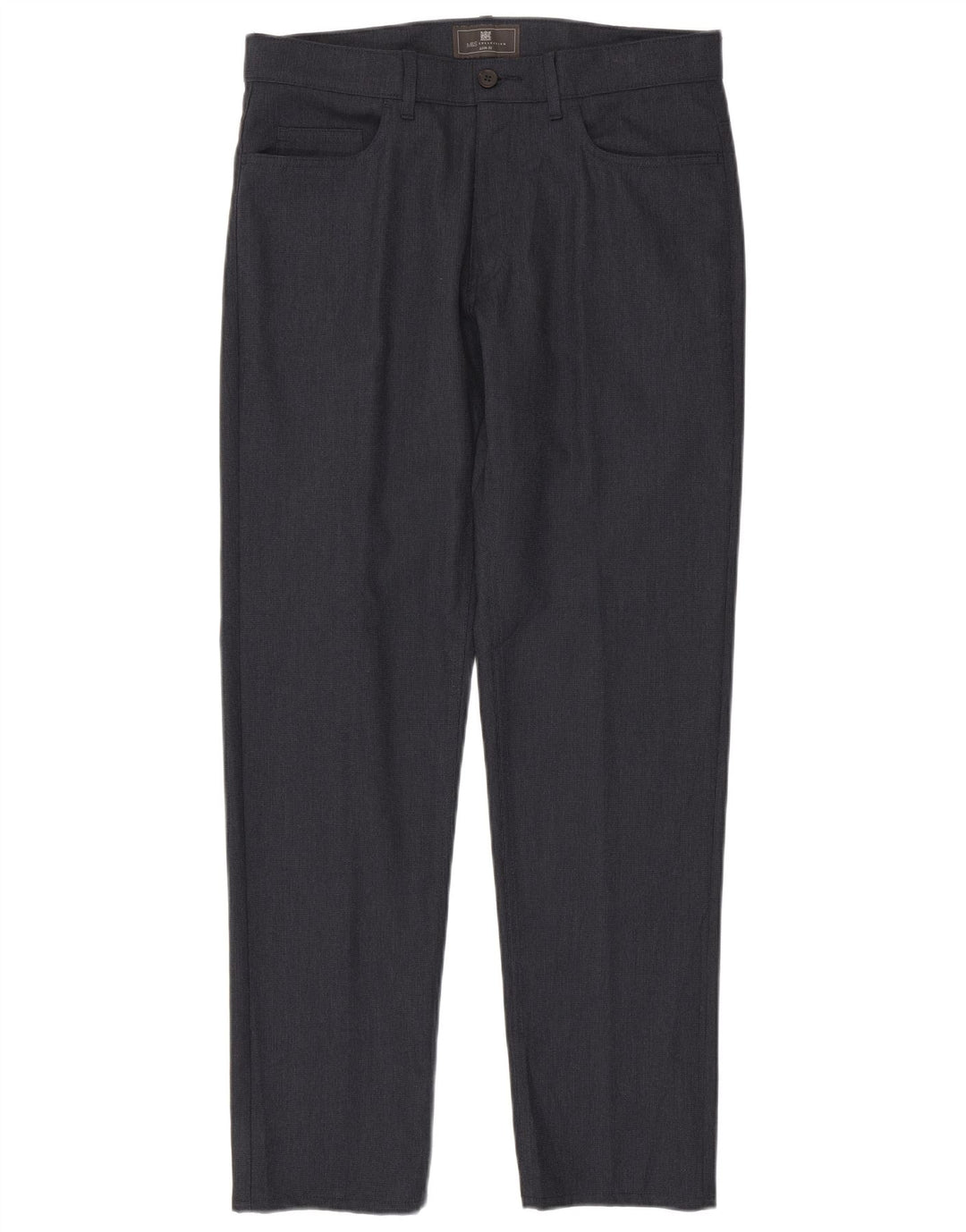 Marks & Spencer Straight Suit Bukser til mænd W34 L33 Marineblå polyester