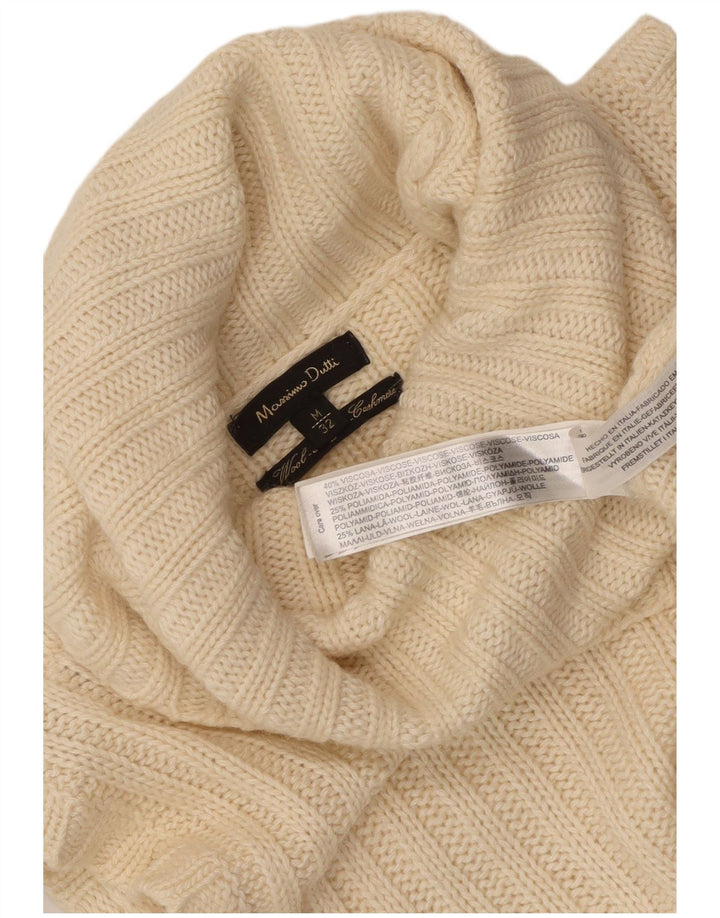 Massimo Dutti Dame Sleeveless Roll Neck Jumper Sweater UK 12 Medium Beige