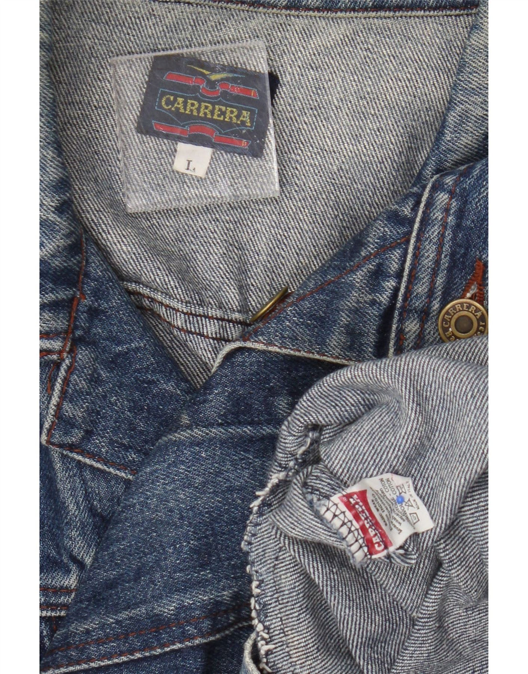 Carrera Dame denimjakke UK 16 Stor Blå Bomuld