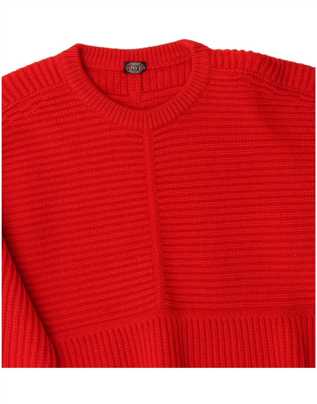 VINTAGE Herre Boat Neck Jumper Sweater Medium Rød
