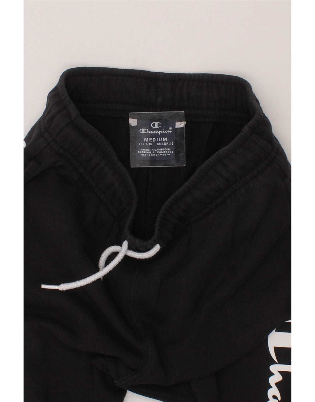 CHAMPION Boys Graphic Tracksuit Trousers Joggers 9-10 Years Medium  Black Vintage Champion and Second-Hand Champion from Messina Hembry 