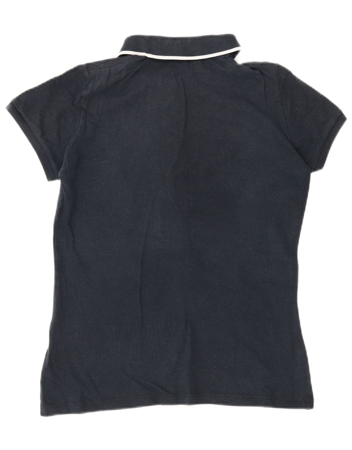 Fred Perry Dame Polo Shirt UK 12 Medium Navy Blue