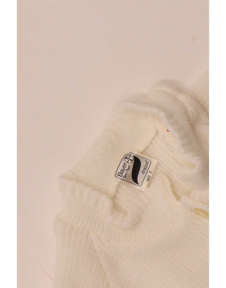 Bayer Womens Crop Cardigan Sweater UK 8 Small White Polyacrylic