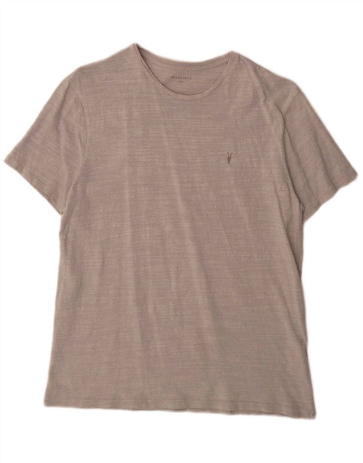 All Saints Herre T-Shirt Top Stor Grå Flecked Bomuld