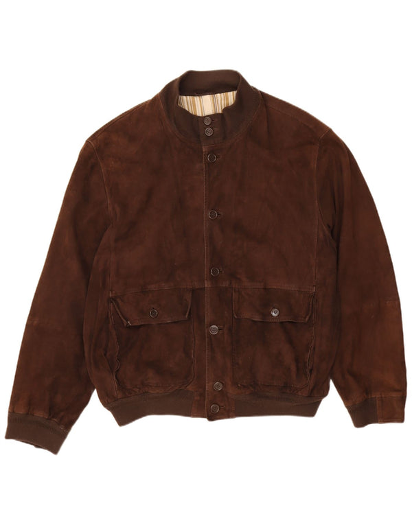 Vintage herre ruskind bomberjakke EU 52 XL Brun