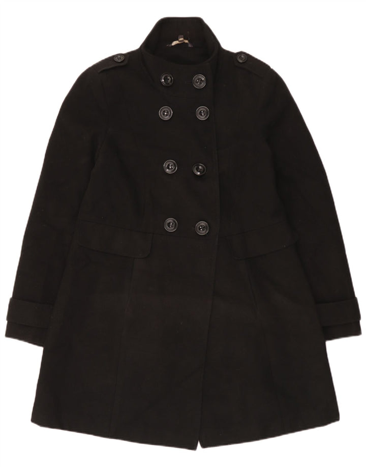 Marks & Spencer Dobbeltradet frakke til kvinder UK 12 Medium Sort Polyester