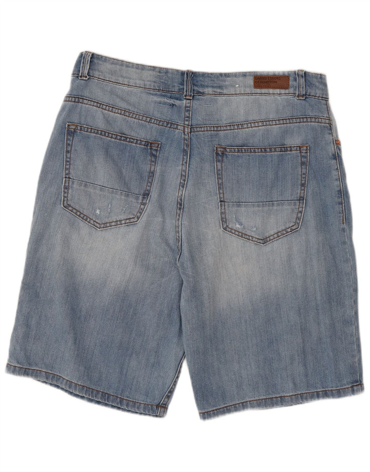 BENETTON Denim Shorts til mænd W32 Medium Blue