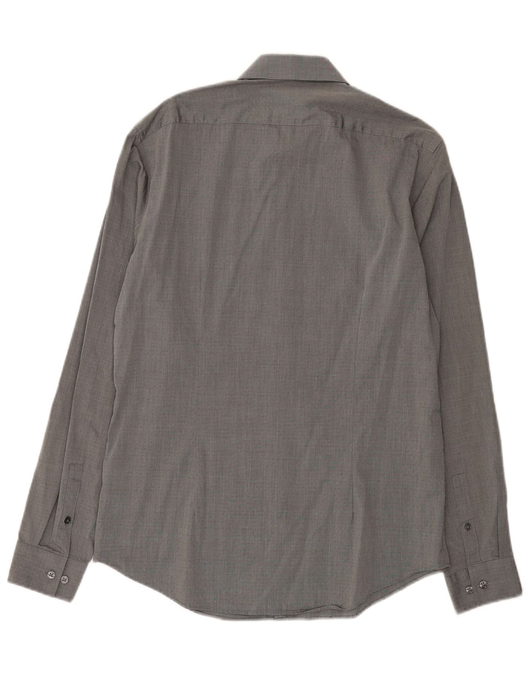Calvin Klein Herre Fitted Shirt Størrelse 39 15 1/2 Medium Grey Spotted Bomuld