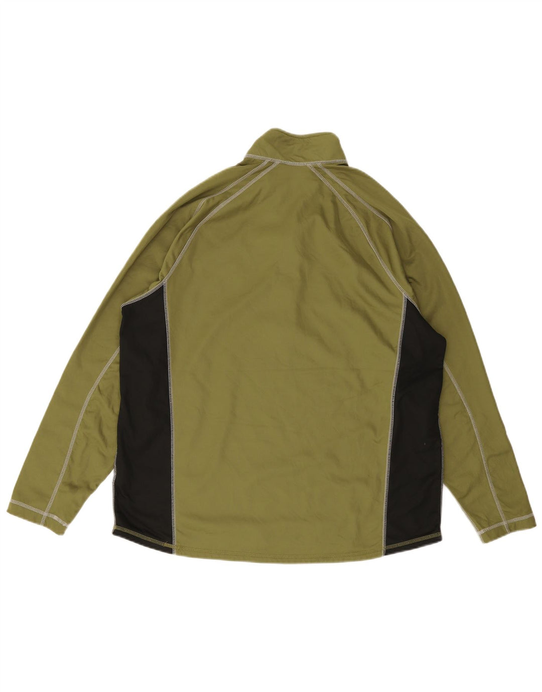 Eddie Bauer Herre Zip Neck Pullover Træningsdragt Top XL Grøn Colourblock