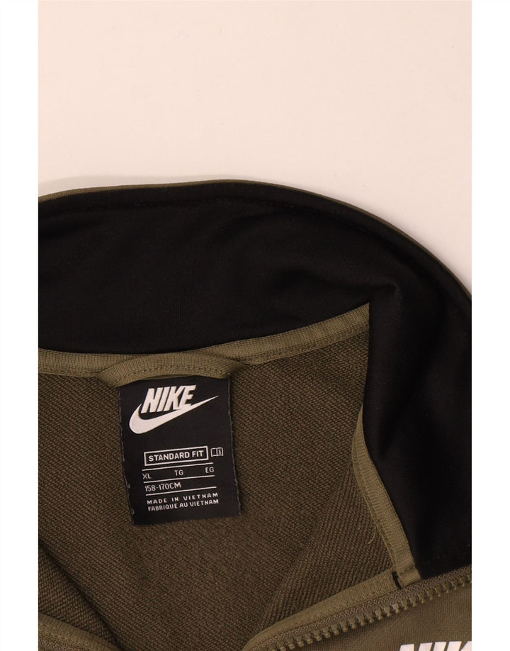 Nike træningsdragt topjakke til drenge 13-14 år XL Khaki Colourblock Polyester