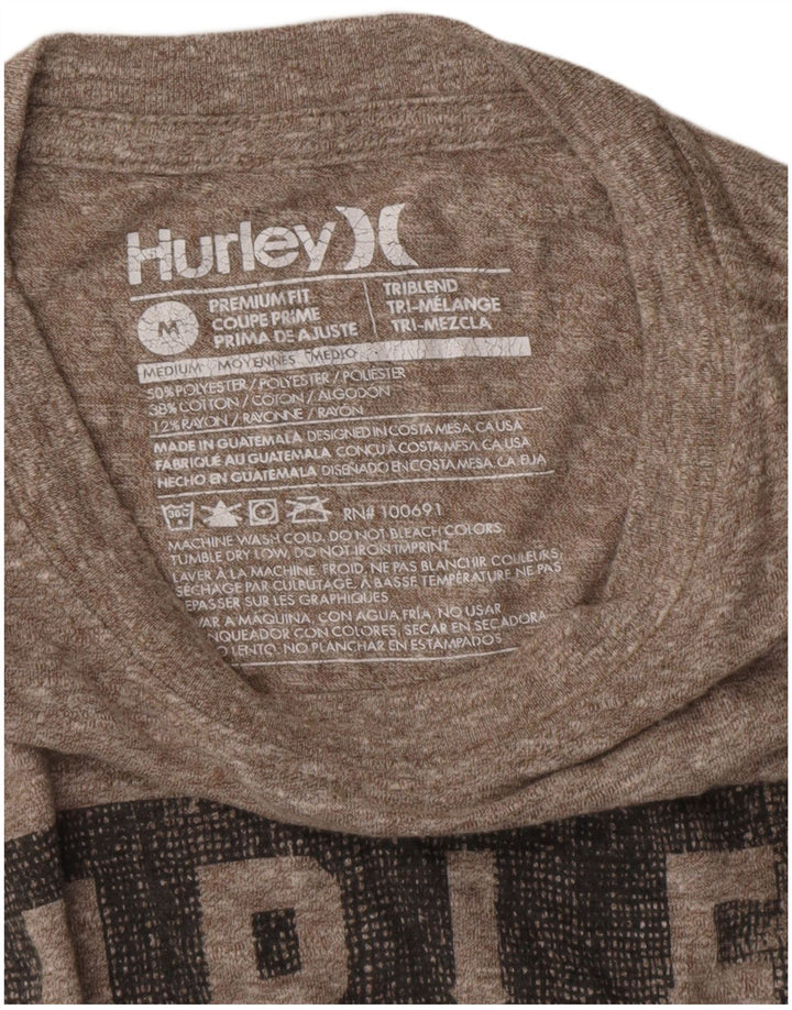 HURLEY Herre Premium Fit Grafisk T-shirt Top Medium Grey Flecked