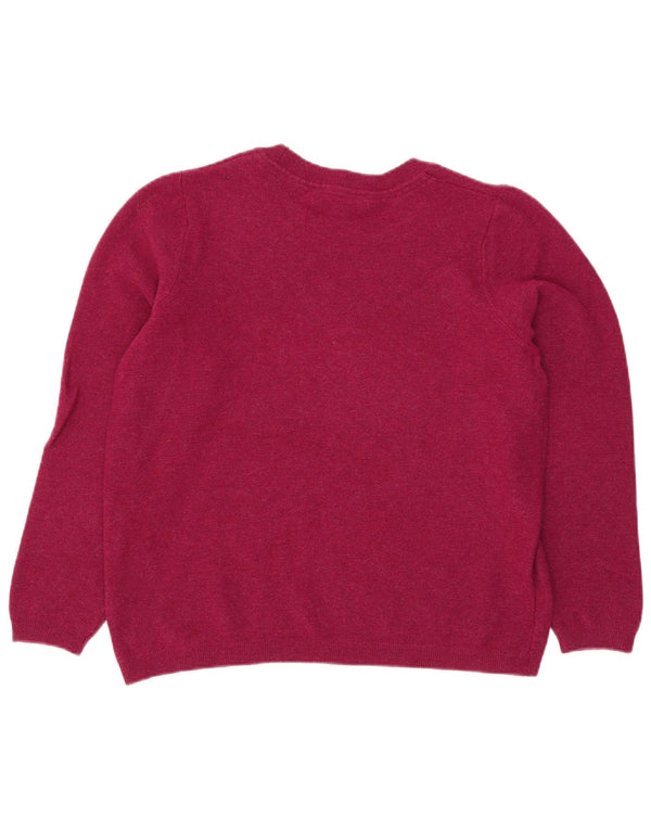 Besætningstøj Dame Boat Neck Jumper Sweater UK 16 Large Pink Wool