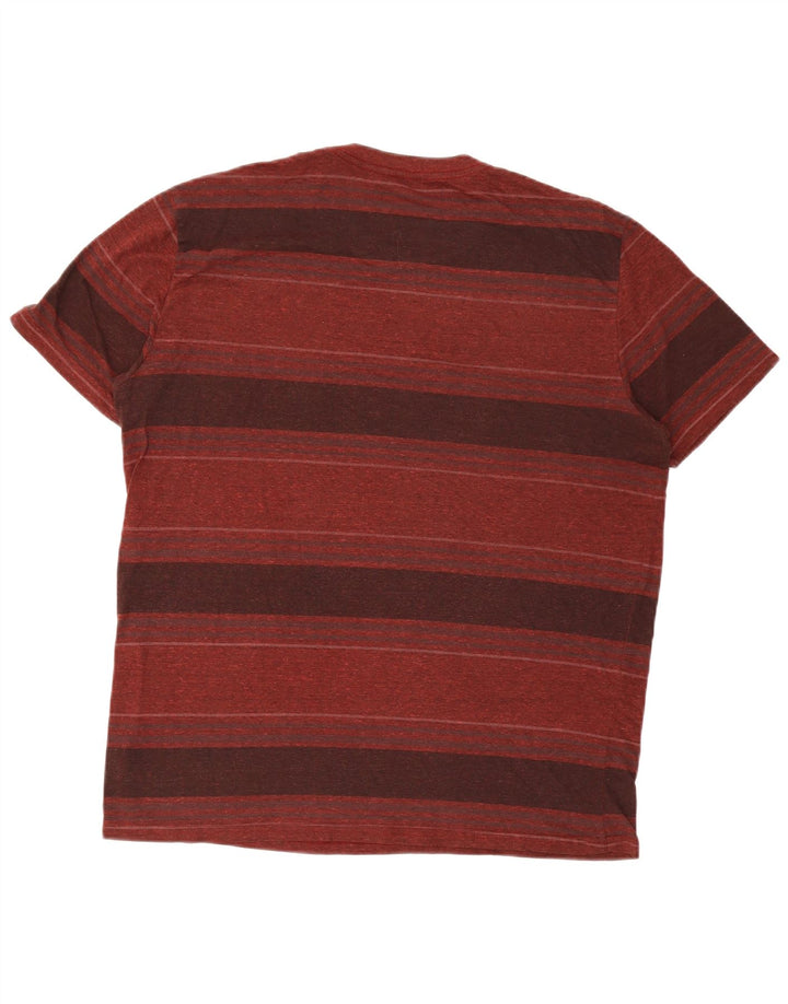 Hurley Herre Premium Fit T-shirt Top Stor rødbrun stribet polyester